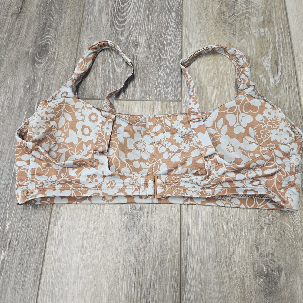 Everlane Bikini Set Blue Honey Floral Square Neck High Waist Women's XS Small - Picture 6 of 9